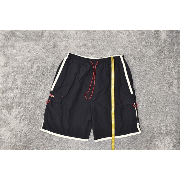 Spalding Athletic Men's XL Black Swim Trunks Polyester Solid Drawstring VTG - Picture 2 of 7